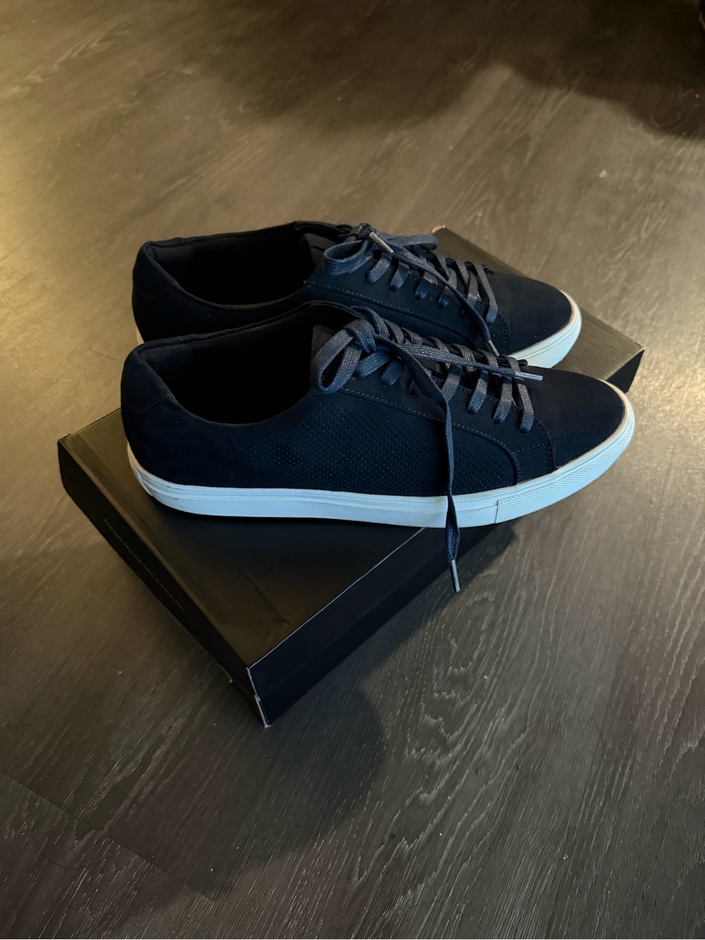 Alfani Men's Navy and White Low-Top Lace-Up Sneakers